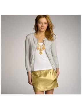J. Crew Metallic Gold 100% silk Mini Skirt